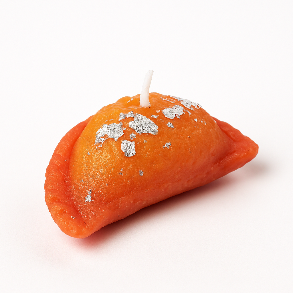 Handmade Kesar Gujiya Candle by Lume & Co. | decorative candle
