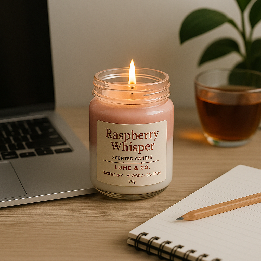 Raspberry Whisper – Scented Soy & Gel Wax Candle