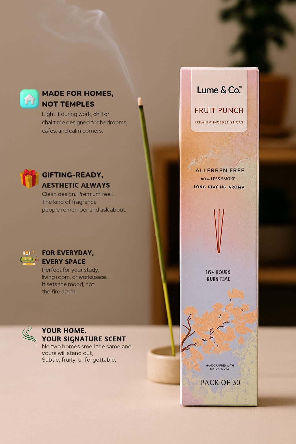 Fruit Punch Agarbatti Pack | Pack of 30 | Luxury Scented & Handcrafted | Lume & Co.