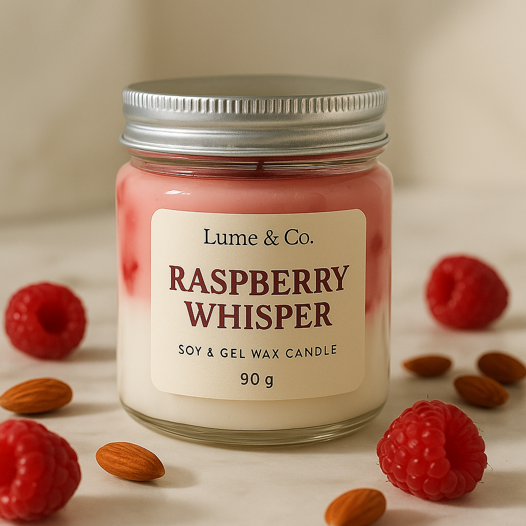 Raspberry Whisper – Scented Soy & Gel Wax Candle