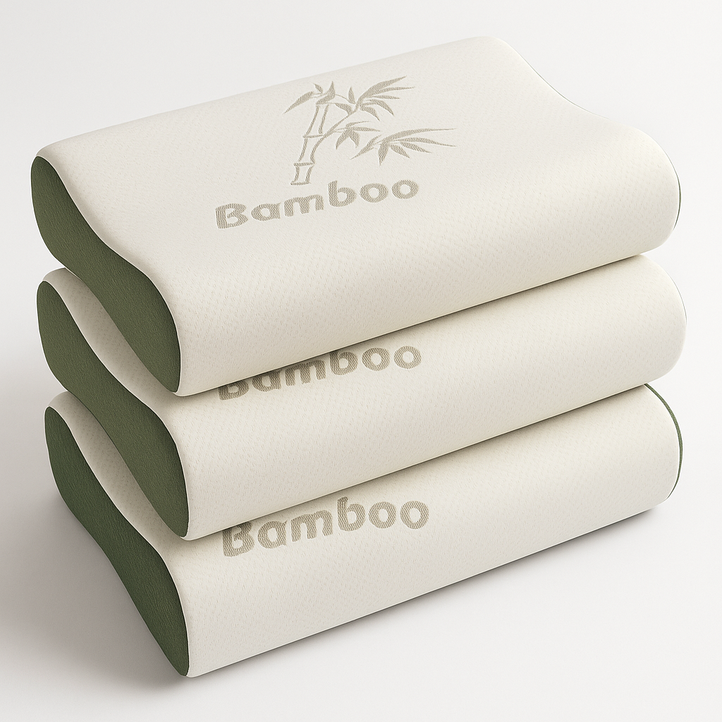 Bamboo Contour Memory Foam Pillow for Neck & Shoulder Pain Relief | Orthopedic Cervical Support | Breathable & Hypoallergenic