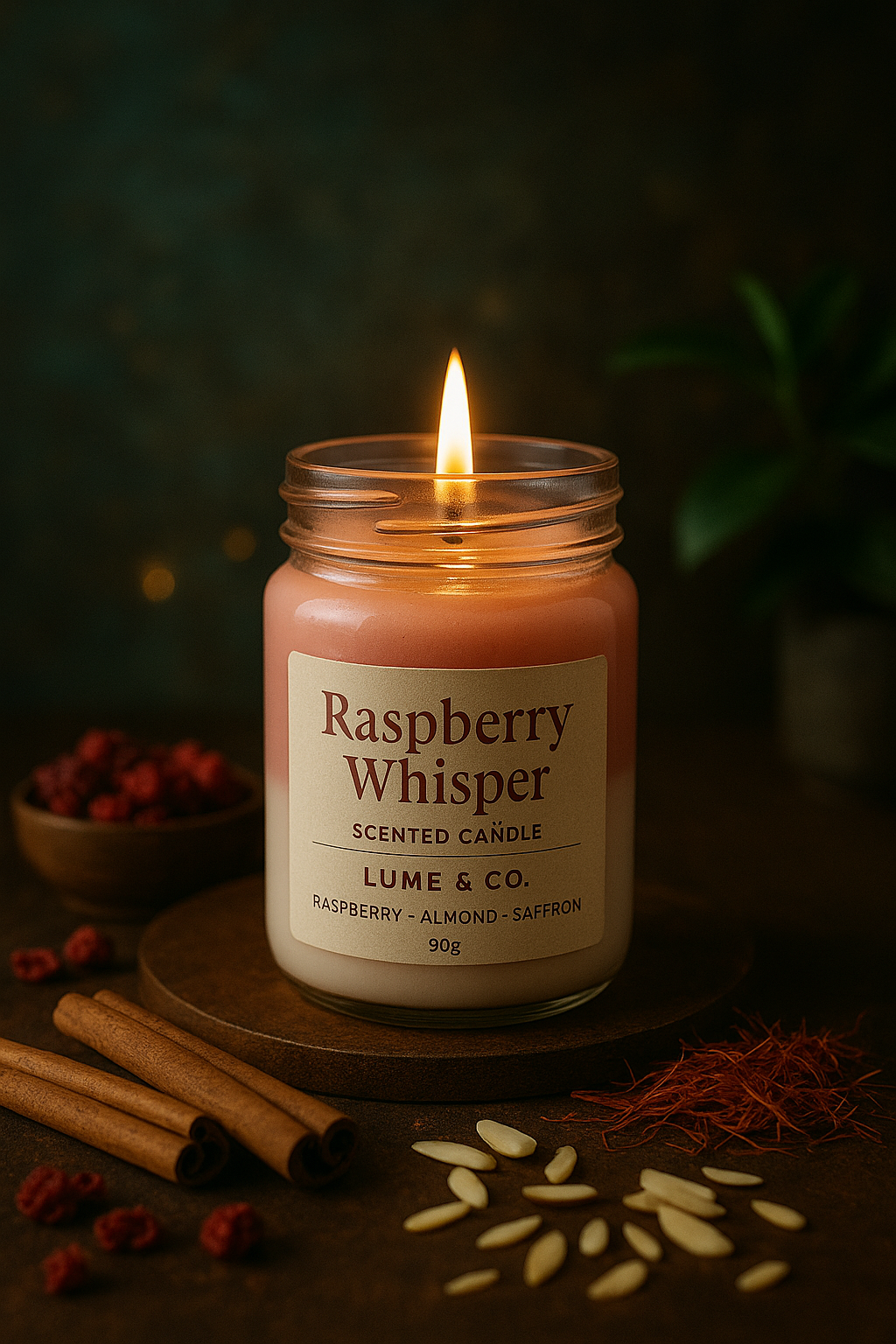 Raspberry Whisper – Scented Soy & Gel Wax Candle
