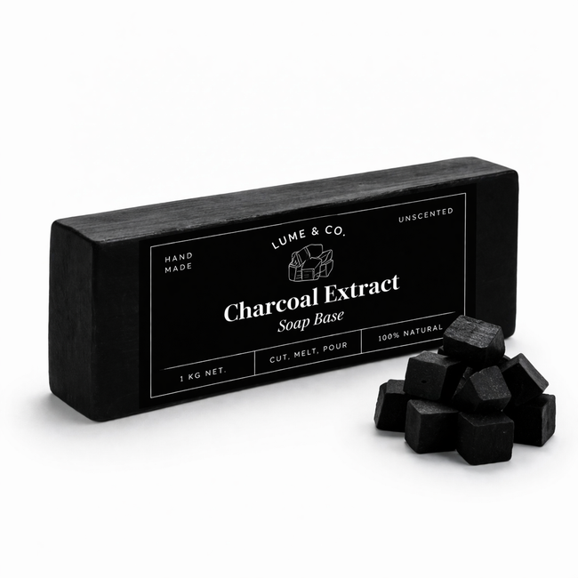 Charcoal Soap Base 1kg - Premium Activated Charcoal Melt & Pour Base for Handmade Soap Making by Lume & Co. | melt-and-pour soap making base