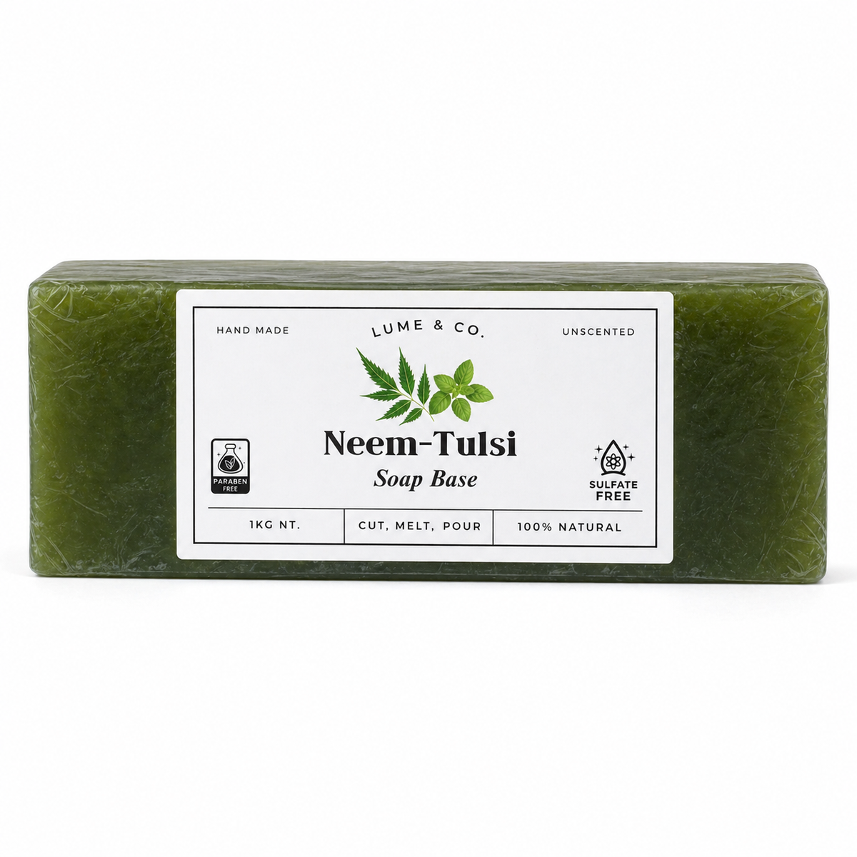 Neem Tulsi Soap Base 1kg by Lume & Co. | melt-and-pour soap making base