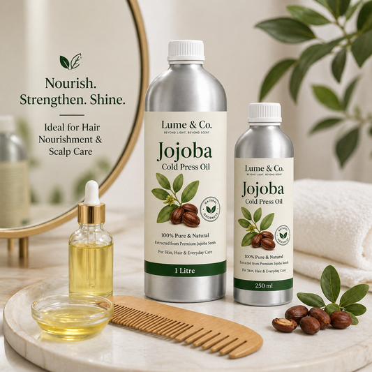 Lume & Co. 100% Natural Jojoba Cold Pressed Oil | Pure Natural Jojoba Oil for Skin, Hair, Soap & DIY Formulations