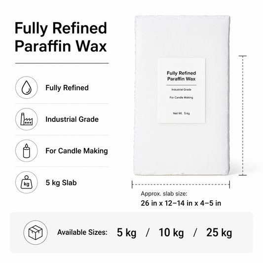 Fully Refined Paraffin Wax Slab | Industrial Grade Candle Making Wax for Pillar, Jar & Container Candles