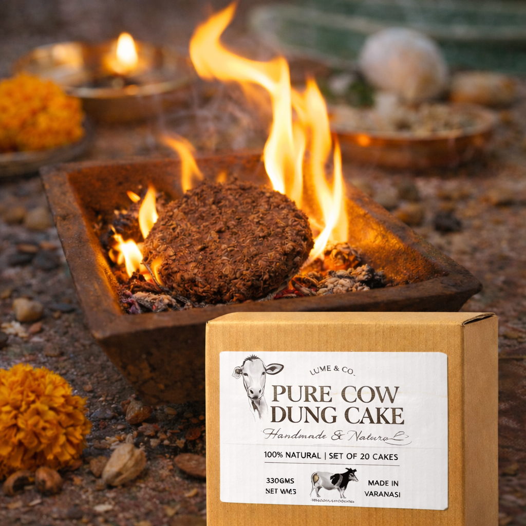 Lume & Co.™ Reiner Kuhdungkuchen 20er Pack | 100 % natürlich, für Pooja, Havan & Rituale