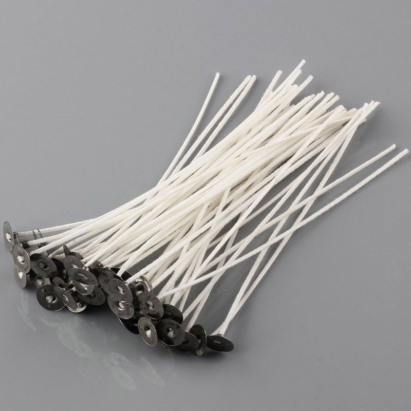Lume & Co. Wax Coated Candle Wicks with Metal Tabs | Pre-Waxed Wicks for Candle Making | Pack of 100