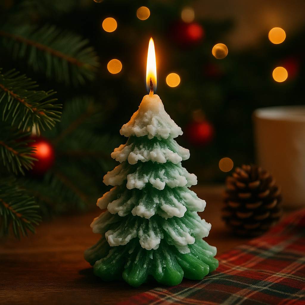 Snowy Pine Trio – Colored Flame Christmas Candles | Handcrafted Scented Pine Tree Candles by | Christmas Home Décor Gift | Lume & Co.™