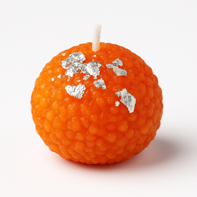 Handmade Mawa(nuts) Ladoo Candle with Silver Varq – Scented Decorative Candle by Lume & Co.