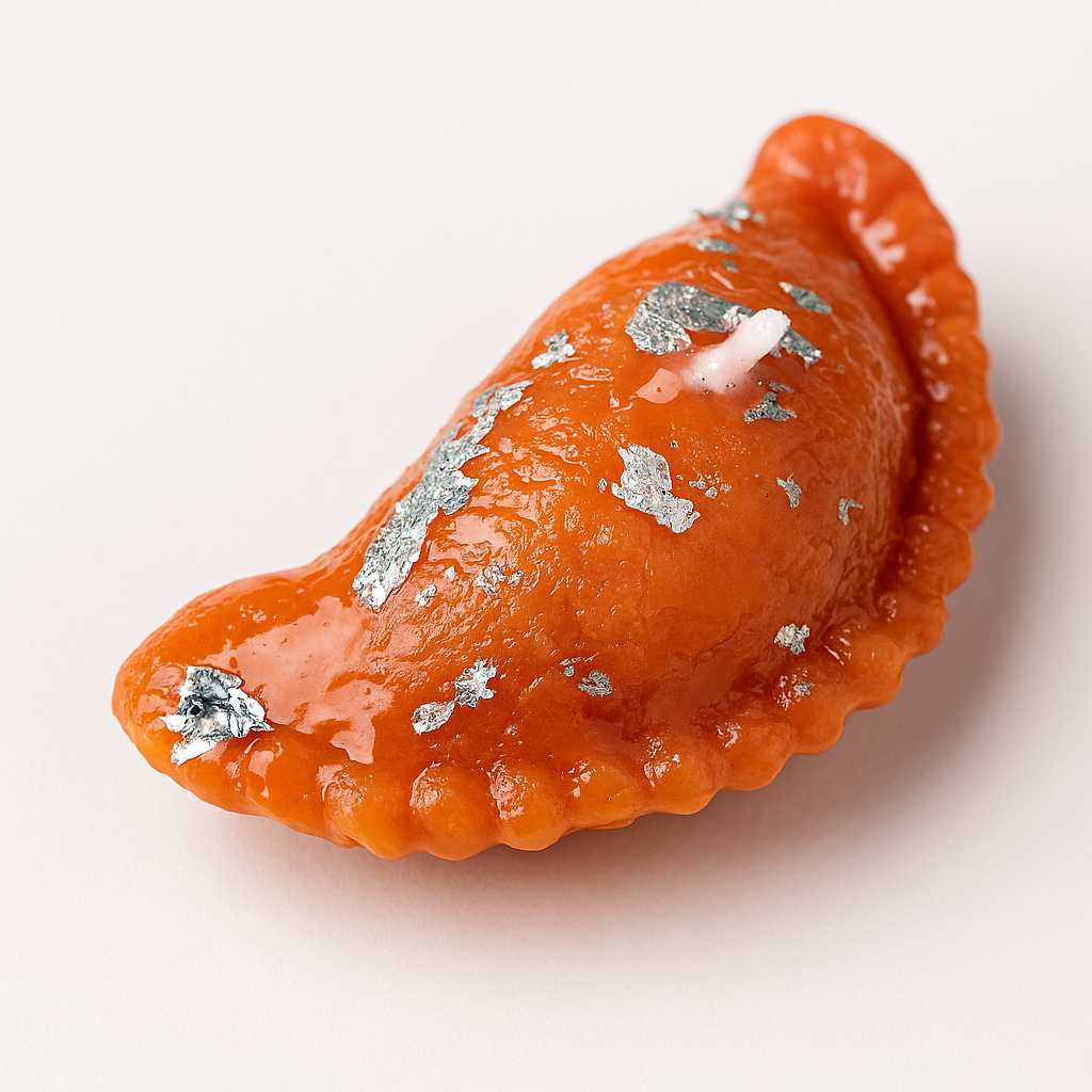 Handmade Kesar Gujiya Candle | Sweet-Inspired Festive Gift