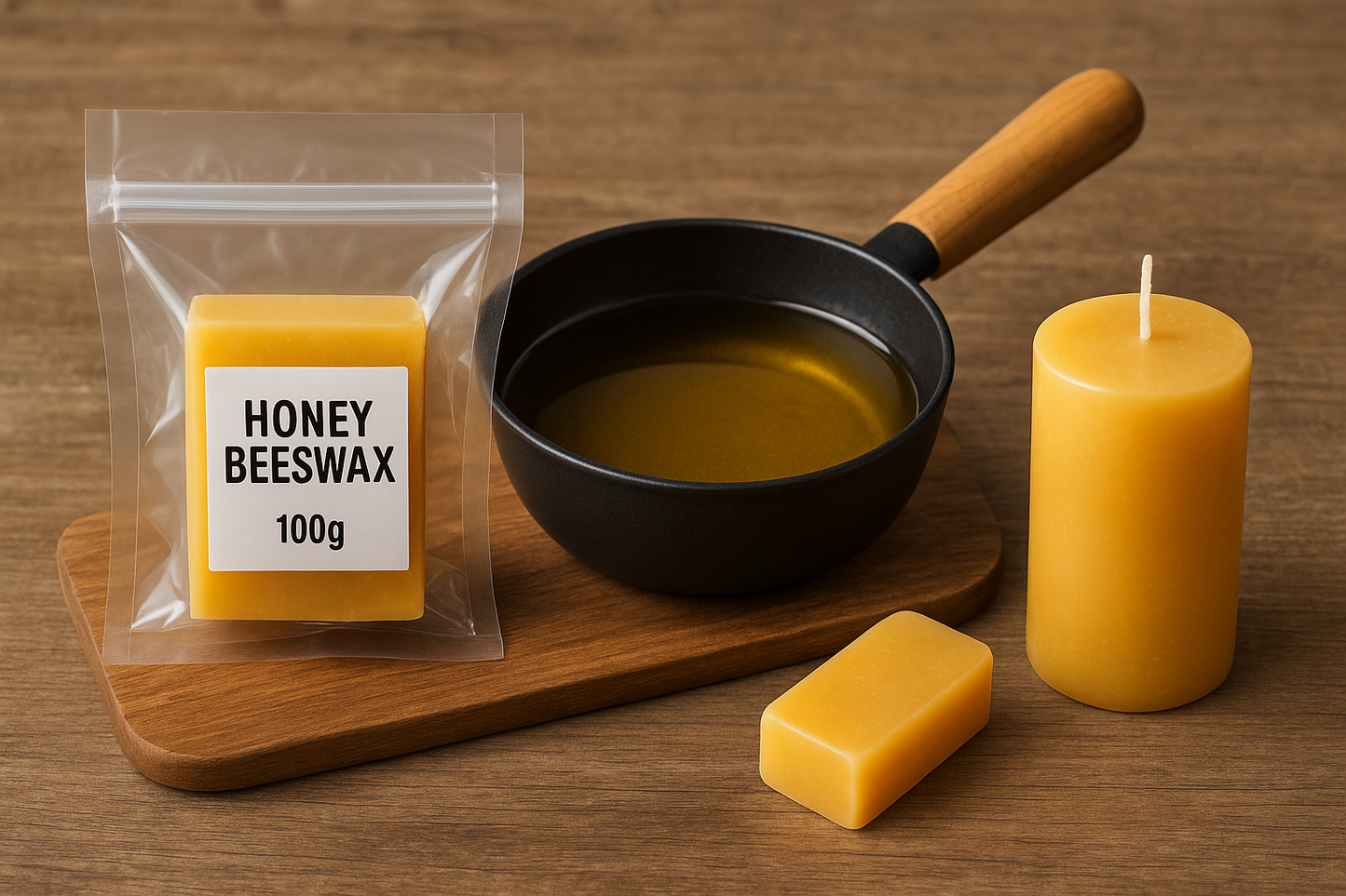 Pure Honey Beeswax (100g) | Natural Organic Wax for Candle Making, Skincare & DIY Crafts | Chemical-Free, Filtered, Golden Hive Wax | Long-Lasting Burn & Smooth Texture