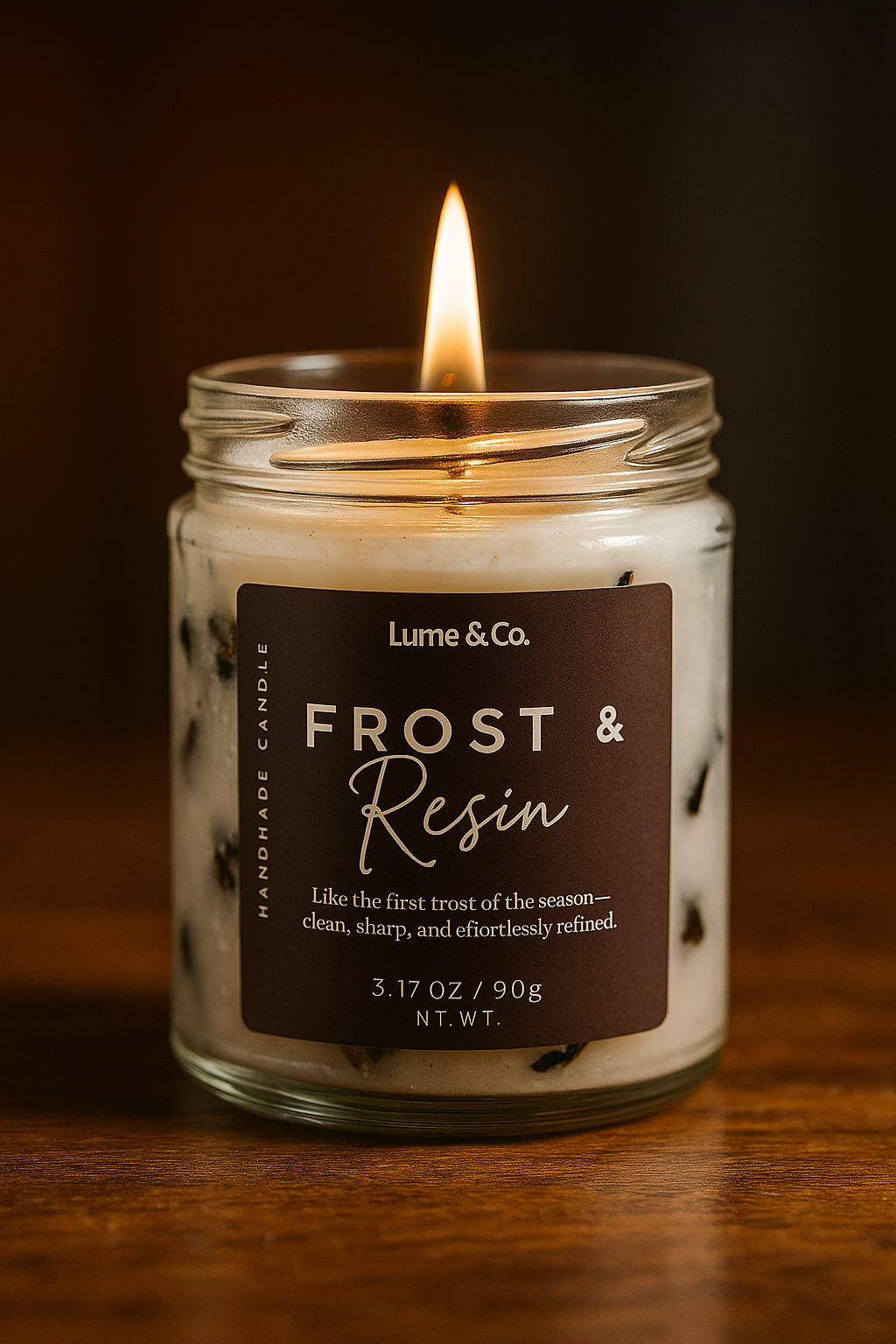 Frost & Resin – Luxury Soy Candle | Winter Woods & Amber Resin Blend | Handcrafted