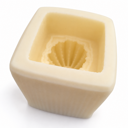 Cactus with Base silicone candle mould, unpacked ivory mould with thick walls and detailed cavity