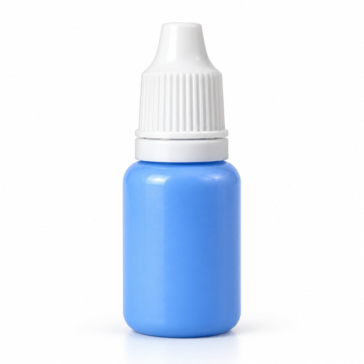 Blue liquid candle colour 15 ml sample bottle, Lume & Co., white background