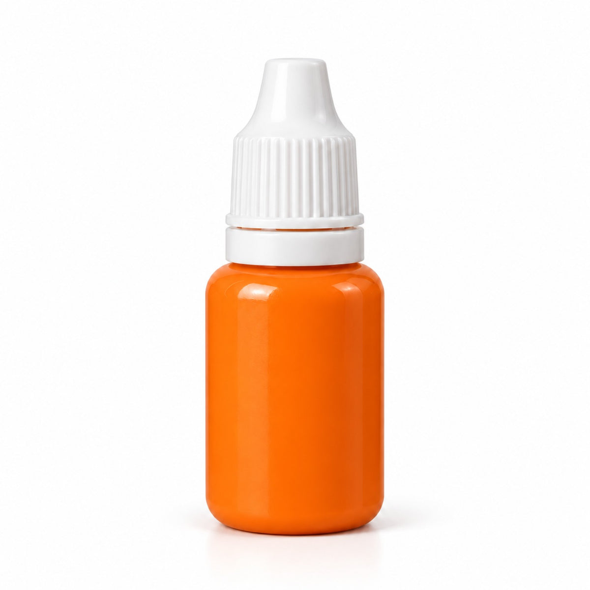 Orange liquid candle colour 15 ml sample bottle, Lume & Co., white background