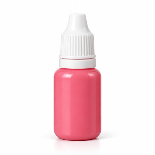 Pink liquid candle colour 15 ml sample bottle, Lume & Co., white background