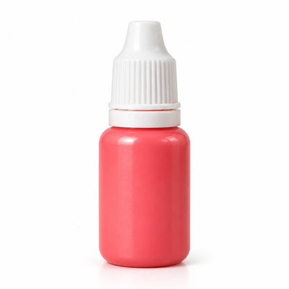 Red liquid candle colour 15 ml sample bottle, Lume & Co., white background