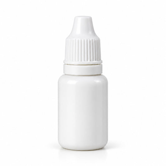 White liquid candle colour 15 ml sample bottle, Lume & Co., white background