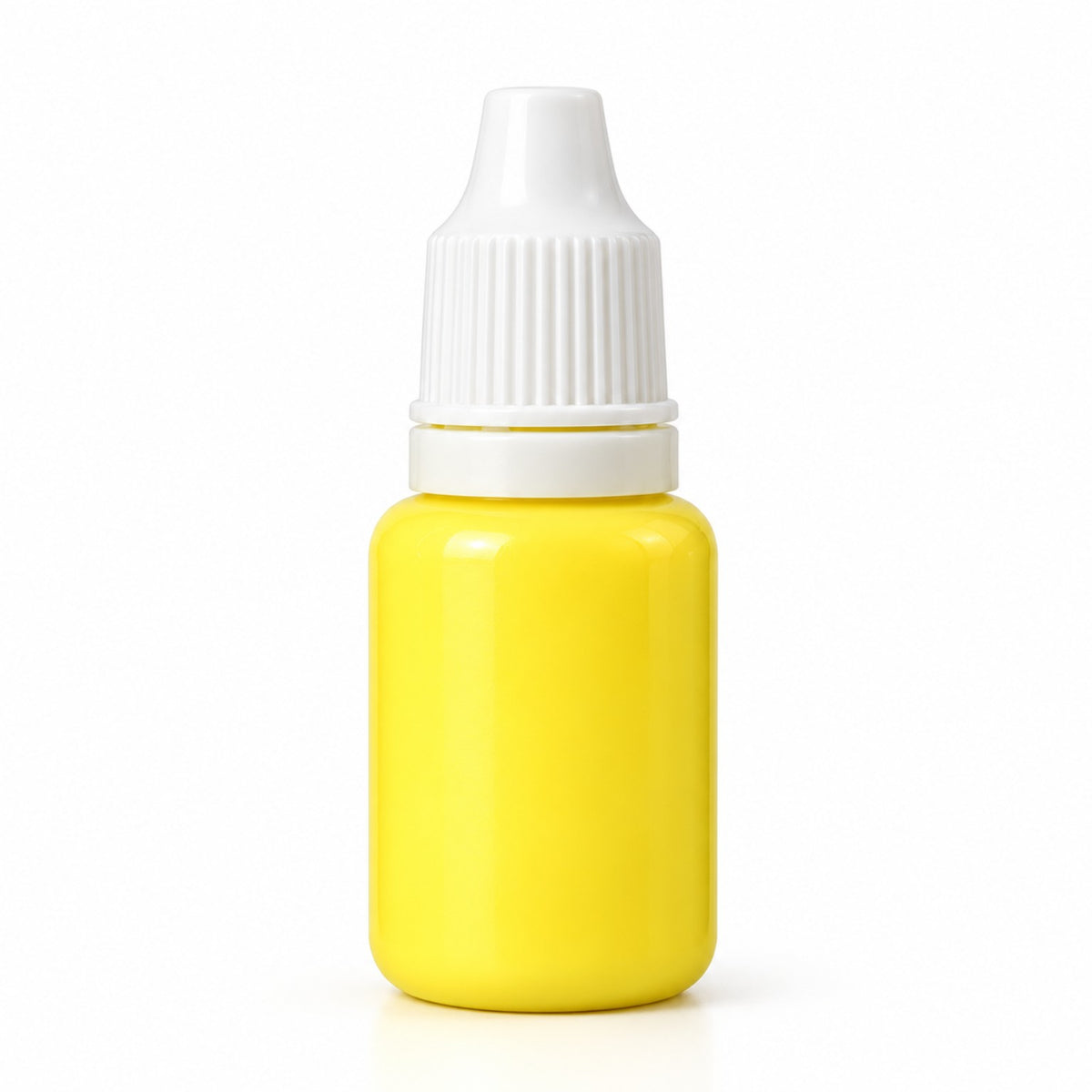 Yellow liquid candle colour 15 ml sample bottle, Lume & Co., white background