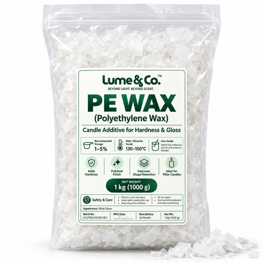 Lume & Co. PE Wax polyethylene wax 1 kg candle additive pack for hardness, gloss and shape retention