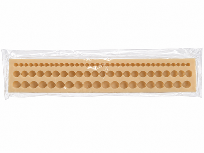 White-background view of the pearl silicone mould in its clear protective pouch