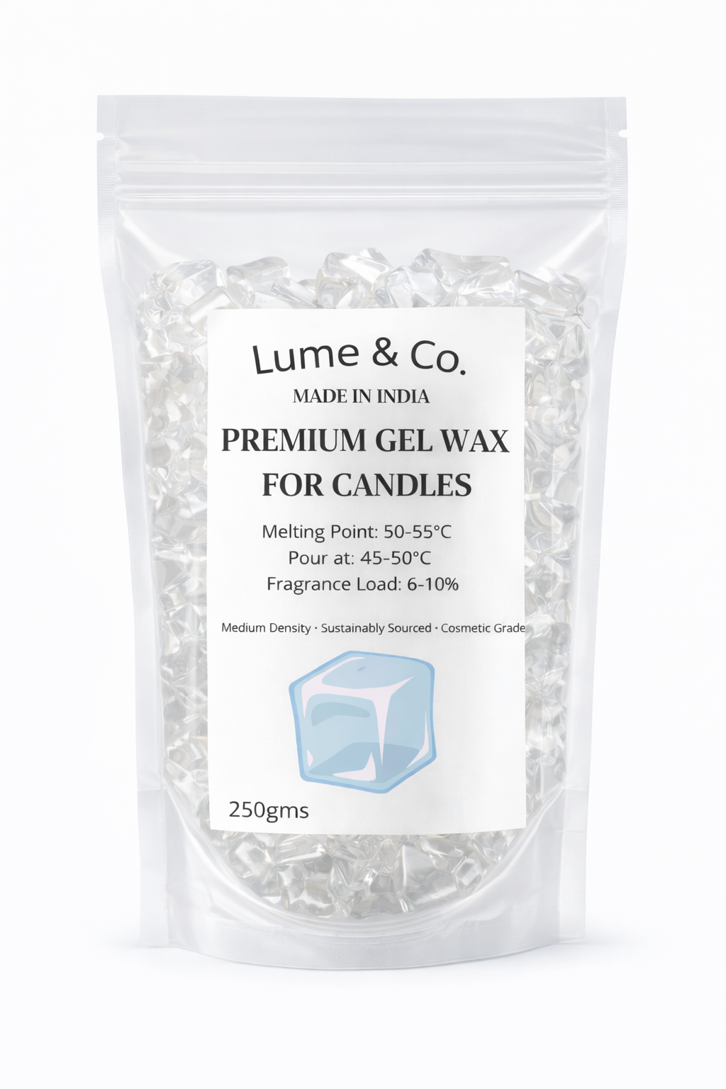 Lume & Co.™ mitteldichtes Gelwachs | Klares, transparentes Gelwachs für Kerzen | 250g, 500g & 1kg