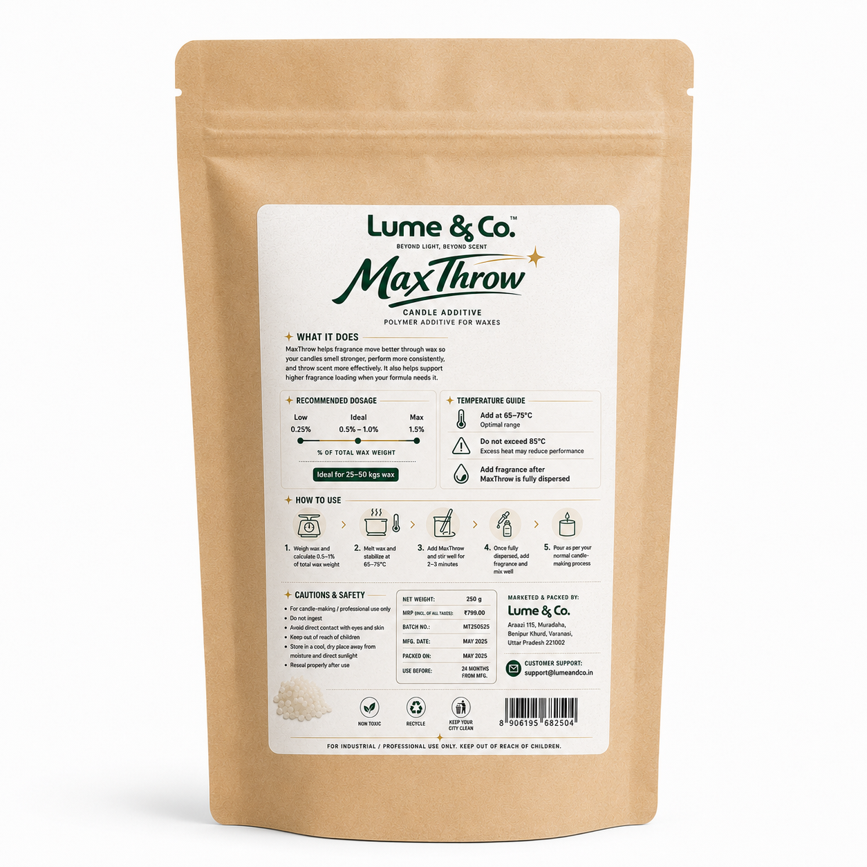 MaxThrow Candle Fragrance & Load Enhancer – 250gms Pack