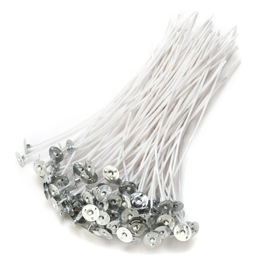 Lume & Co. Wax Coated Candle Wicks with Metal Tabs | Pre-Waxed Wicks for Candle Making | Pack of 100