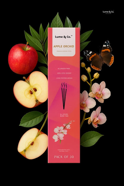 Apple Orchid Incense Sticks - Pack of 30 by Lume & Co. | incense for home fragrance, product image 5 of 6