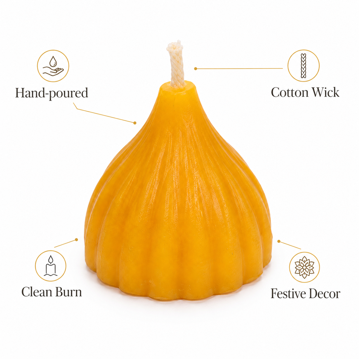 Beeswax Scented Modak Candles - Maharashtra Special by Lume & Co.