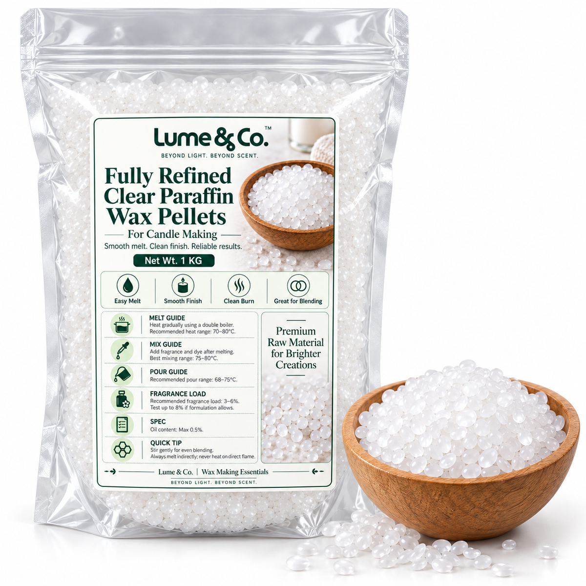 Premium Paraffin Wax Pellets by Lume & Co. | candle making material