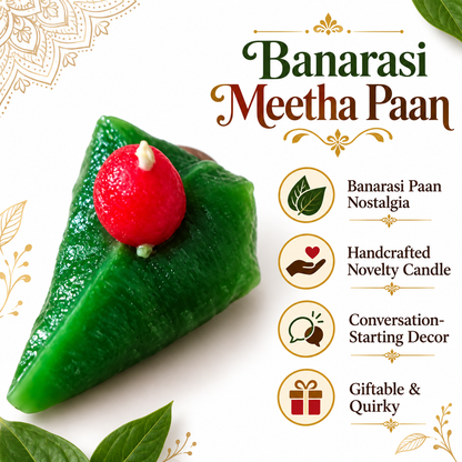 Banarasi Meetha Paan Candle | Realistic Handmade Paan Shaped Candle
