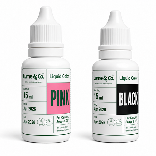 Liquid Candle/Soap Colour Dye Pack of 2 – Black & Pink Combo | 15ml Each