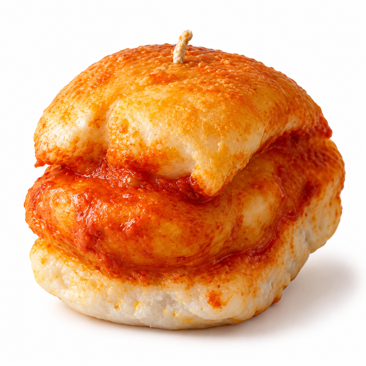Lume & Co. handmade Masala Vada Pav Candle – realistic Mumbai street food shaped candle with pav bun, spicy masala filling and golden vada