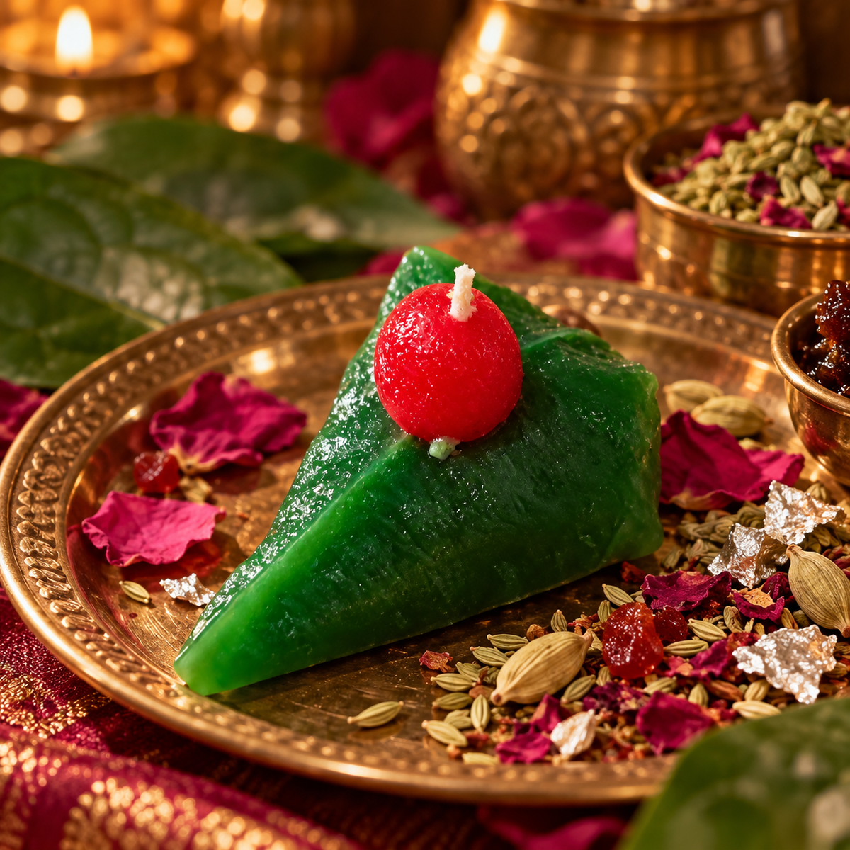Banarasi Meetha Paan Candle | Realistic Handmade Paan Shaped Candle