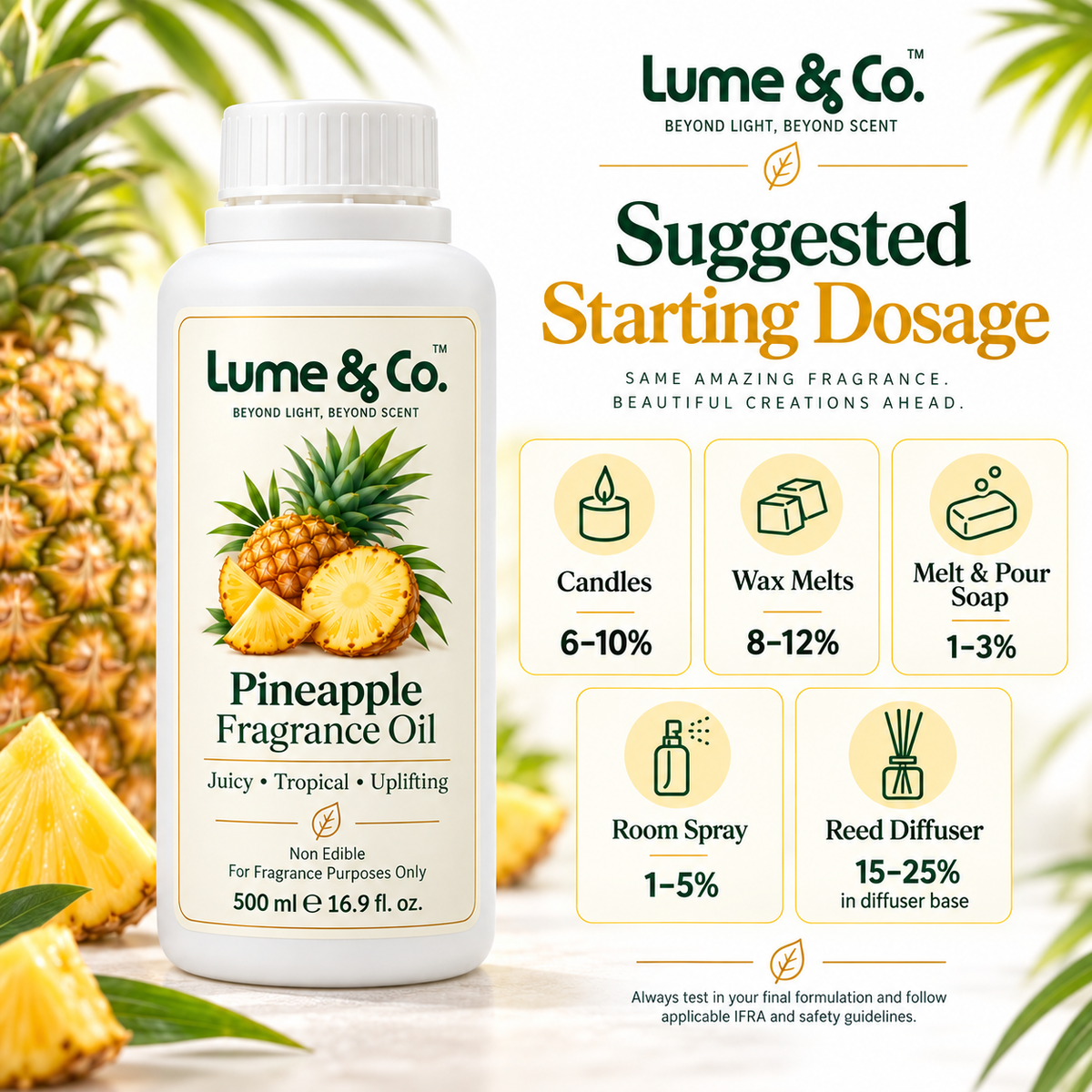 Pineapple Fragrance Oil for Candles, Soaps, Perfumes & Diffusers