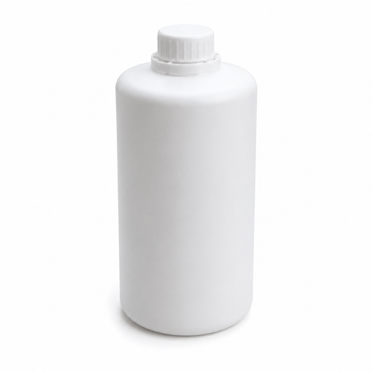 1 Litre HDPE Plastic Bottle with Inner Plug & Cap – Food Grade, White