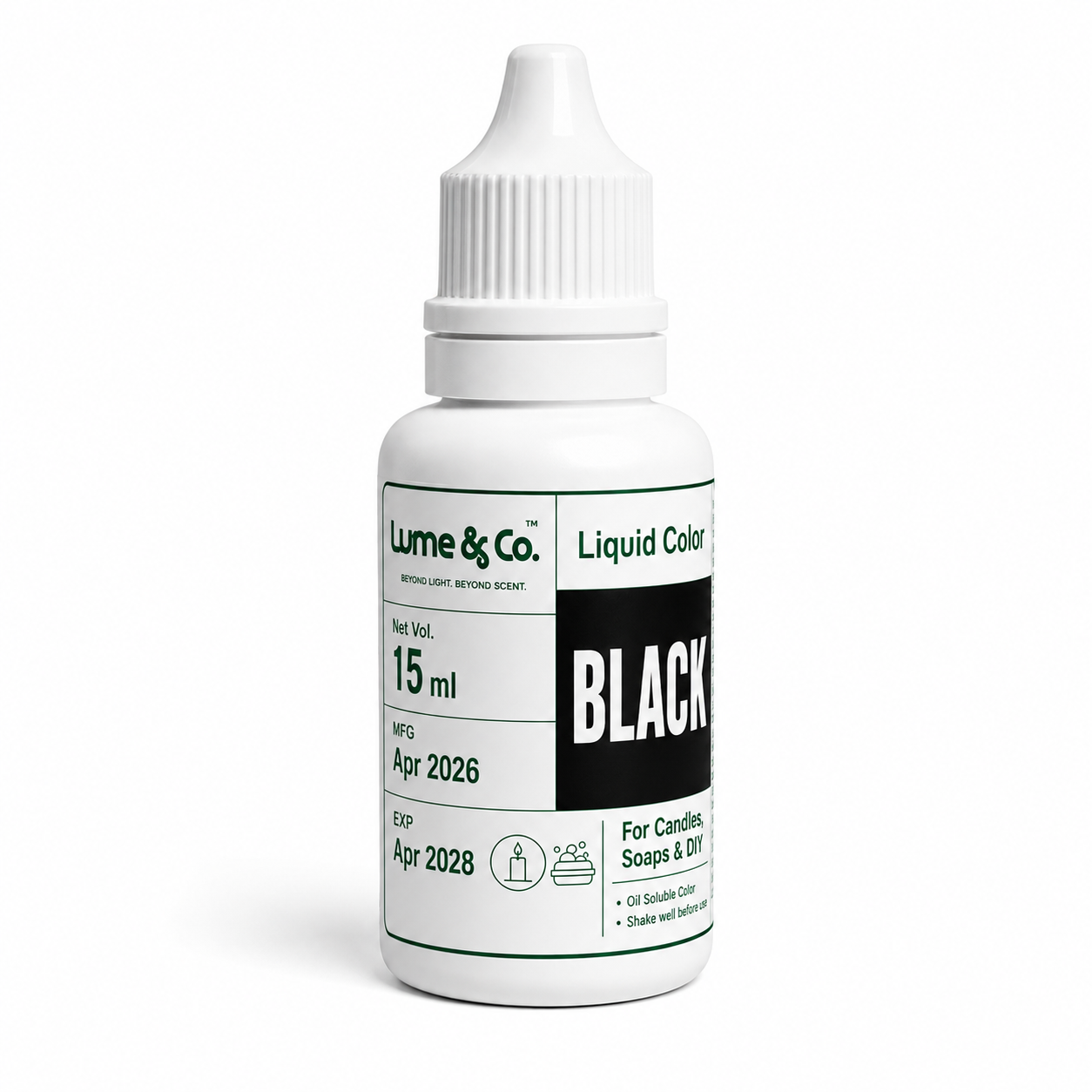 Liquid Candle/Soap Colour Dye Pack of 2 – Black & Pink Combo | 15ml Each