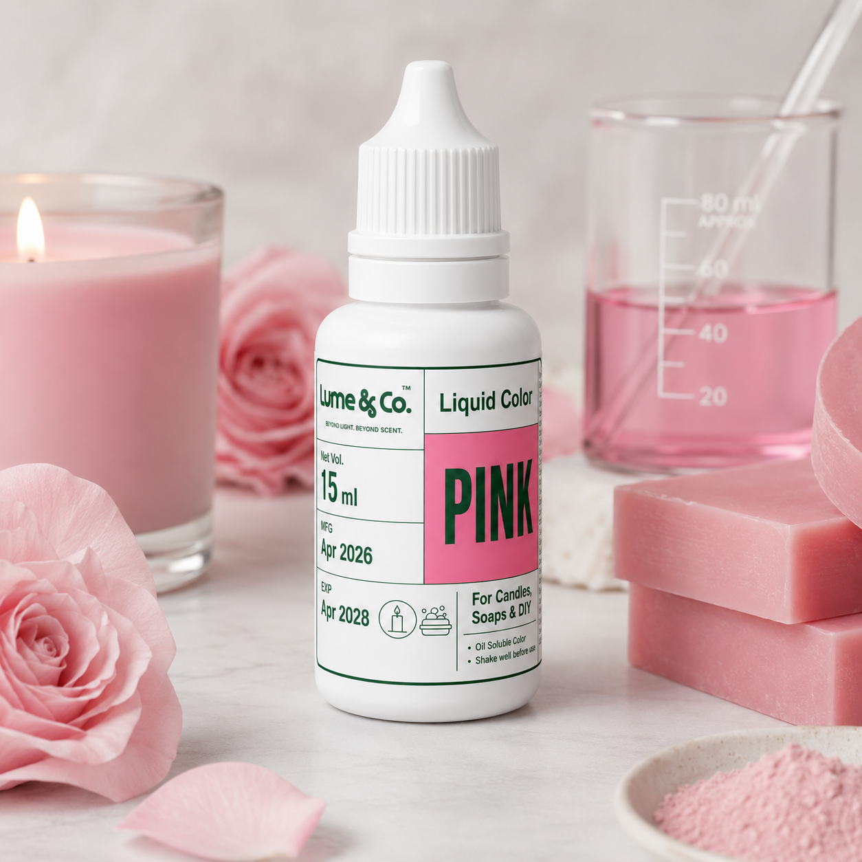Liquid Candle/Soap Colour Dye Pack of 2 – Black & Pink Combo | 15ml Each
