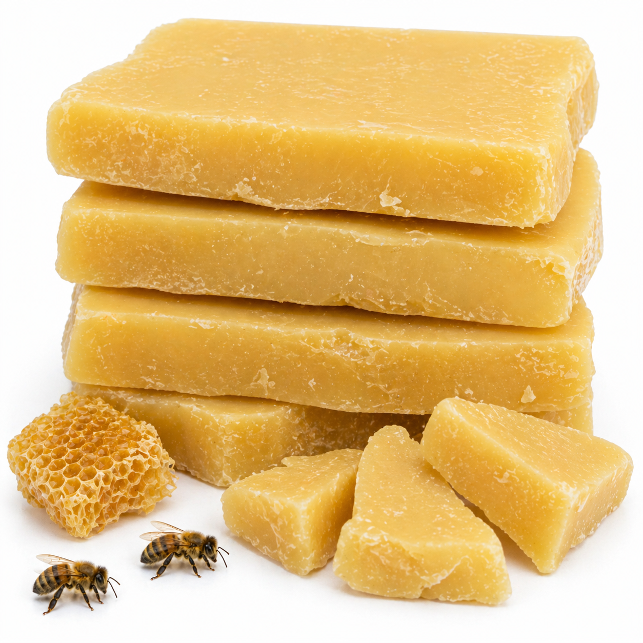 Reines Bienenwachs als Block & Stücke für Kerzenherstellung, Balsame & DIY-Basteleien