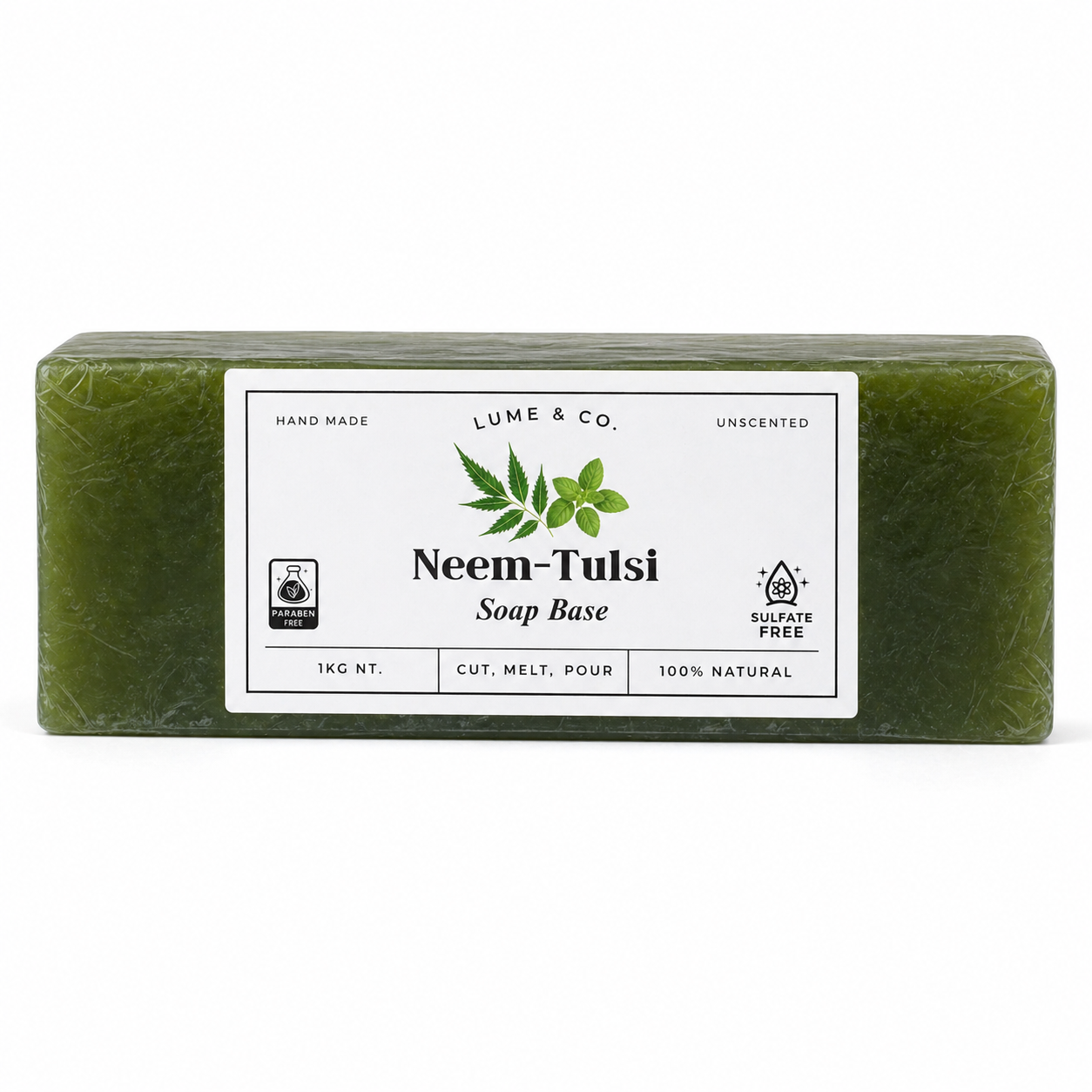 Neem Tulsi Soap Base 1kg | Melt & Pour Herbal Soap Base | DIY for Handmade Soaps | No SLS/SLES/Paraben