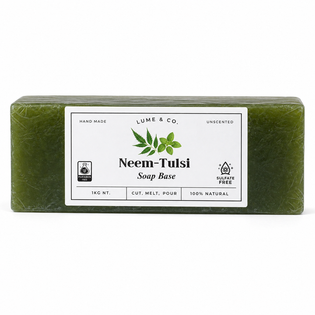 Neem Tulsi Soap Base 1kg by Lume & Co. | melt-and-pour soap making base