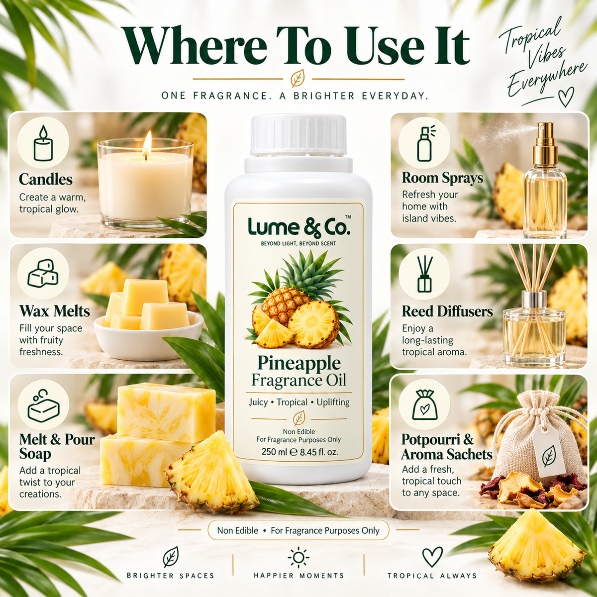 Pineapple Fragrance Oil for Candles, Soaps, Perfumes & Diffusers
