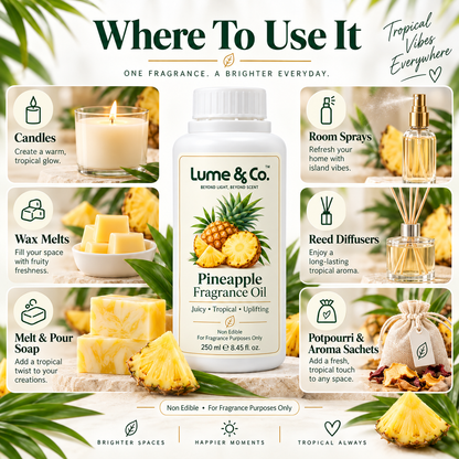 Pineapple Fragrance Oil for Candles, Soaps, Perfumes & Diffusers by Lume & Co. | fragrance oil for candle and diffuser making, product image 10 of 14