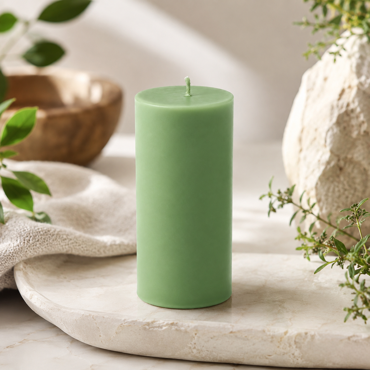 Luxury Ivory Natural Beeswax Pillar Candle | 2.5x6 Inch | Long Burn upto 60 hrs