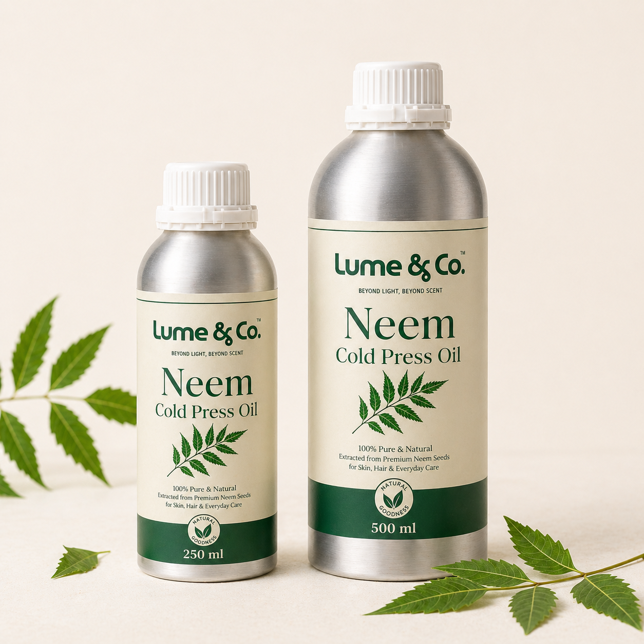 Lume & Co. 100 Natürliches kaltgepresstes Neemöl | Pures natürliches Neemöl für Haut, Haar, Seife & DIY-Formulierungen
