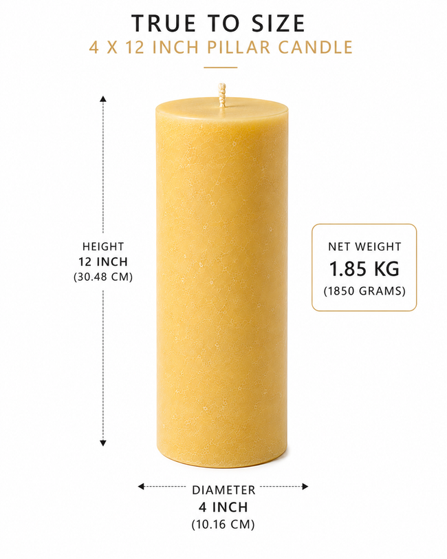 Luxury Ivory Natural Beeswax Pillar Candle by Lume & Co. | candle making material, product image 2 of 5