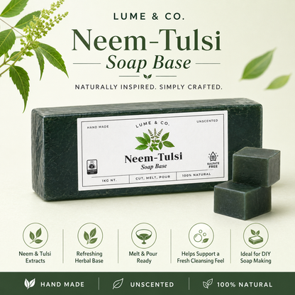 Neem Tulsi Soap Base 1kg by Lume & Co. | melt-and-pour soap making base, product image 4 of 4