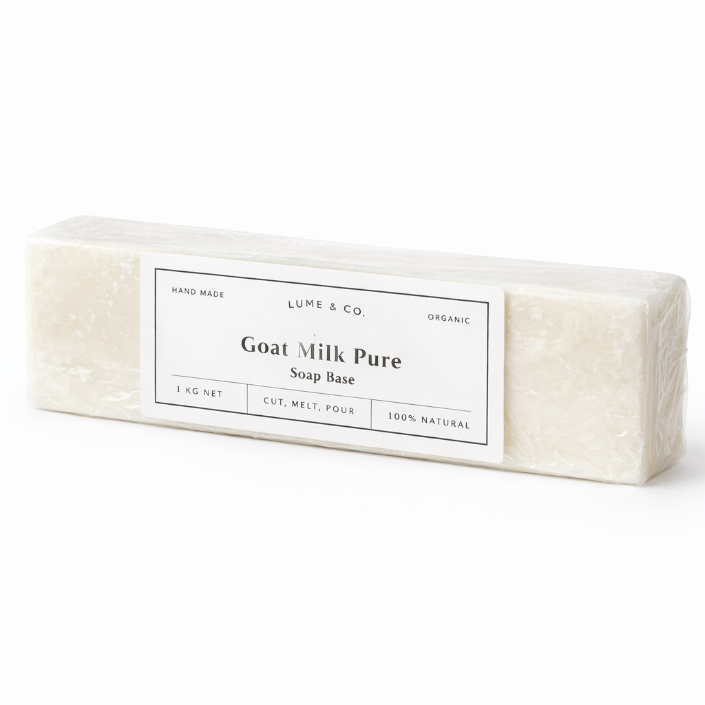 Lume & Co. Goat Milk Soap Base 1kg – Melt & Pour Base for DIY Handmade Soap Making